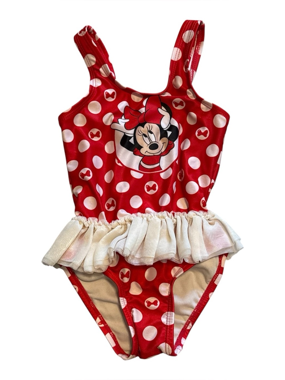 Disney Baby Minnie Mouse Swimsuit 24M Red Polka Dot Tulle One Piece